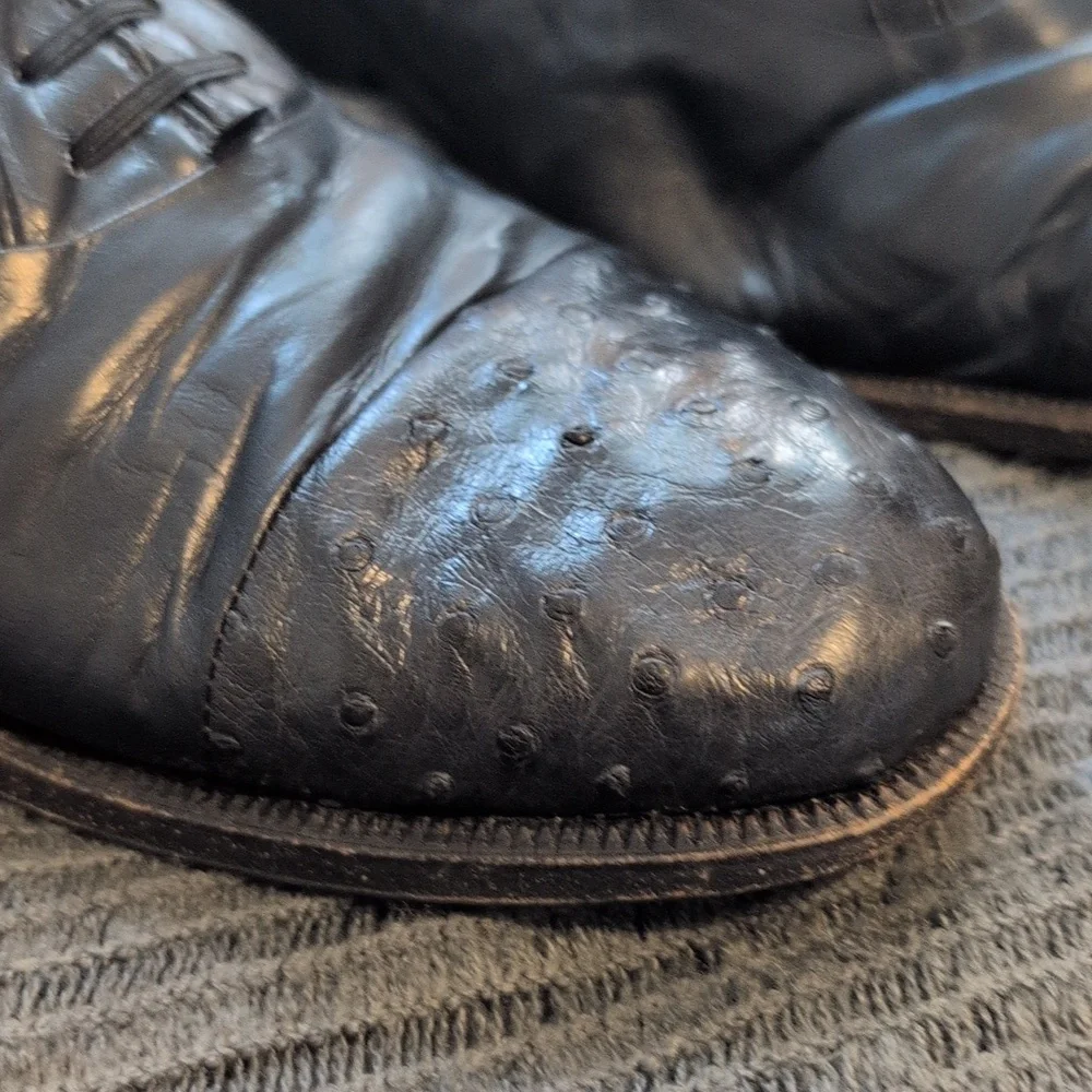 Authentic Moreschi Men's Blue-Gray Calfskin ‎ Shoes Size 10 - Made In Italy